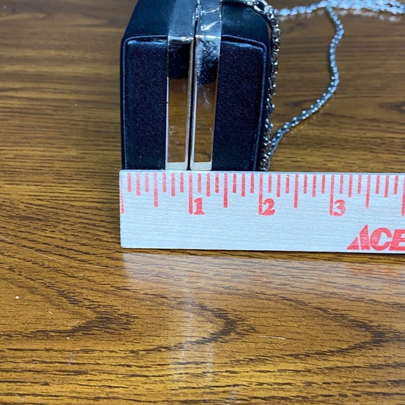 Bijoux Terner Elegant Black Evening Clutch Purse Silver Chain Strap‎ Formal - Picture 7 of 10